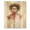 Designart - Portrait of African American Woman XIII - Modern Print on Natural Pine Wood